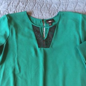 Green Mossimo blouse with lace detail!